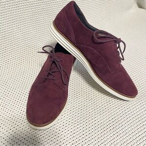 Cole Haan Plum Suede Oxfords